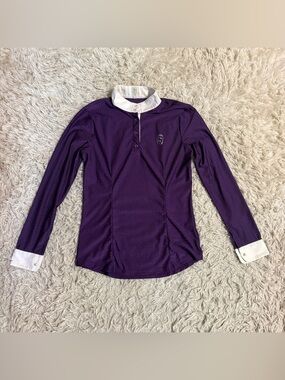 Women’s Large Purple Emcee Equestrian Long Sleeve Horseback Riding Show Shirt